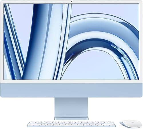 Image of 2023 Apple iMac with Apple M3 Chip (24-inch, 8GB RAM, 512GB SSD Storage) (QWERTY English) Blue (Renewed)