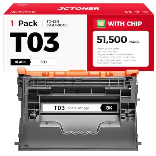 Image of T03 Toner Cartridge 1-Pack Black Replacement for 2725C001AA T03L CNMT03 (with Chip) Compatible with Canon imageRUNNER ADVANCE 525 615 715 III Copier Scanner Printer Ink High-Yield Monochrome Combo Set