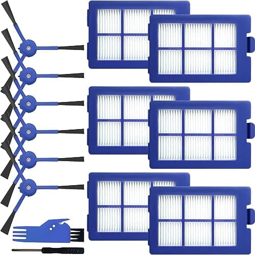 Image of EATBALE Replacement Part Accessories for Eufy RoboVac X8 Hybrid Series Robot Vacuum Cleaner, 6 x Side Brush, 6 x HEPA Filters, 1 x Cleaning Brush, 1 x Screwdriver, Washable and Reusable (12Pcs)