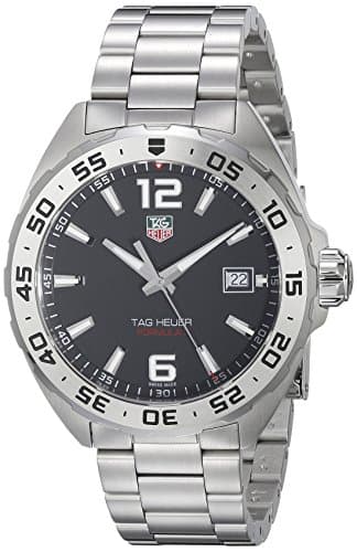 Image of TAG Heuer Men's WAZ1112.BA0875 Formula 1 Stainless Steel Watch, Black, 41 mm, Modern