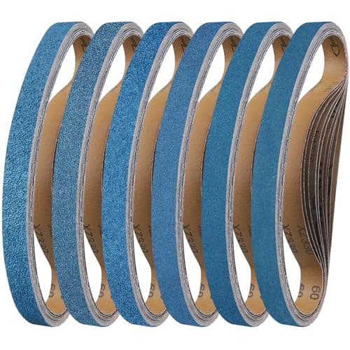 Image of Shineboc Sanding Belt 25 x 762 mm, 10PCS Sander Belts 40/60/80/120/240/400 Grit for Polishing Metal, Wood