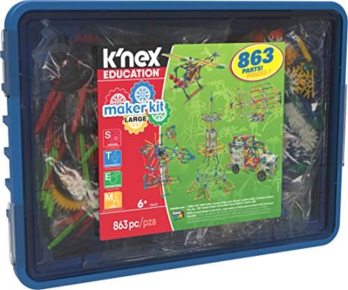 Image of Basic Fun K'NEX STEAM Education | Makers Kit Large Kids Building Set | 863 Piece Stem Learning Kit for Large Groups, Engineering Construction for Kids Ages 6 78497