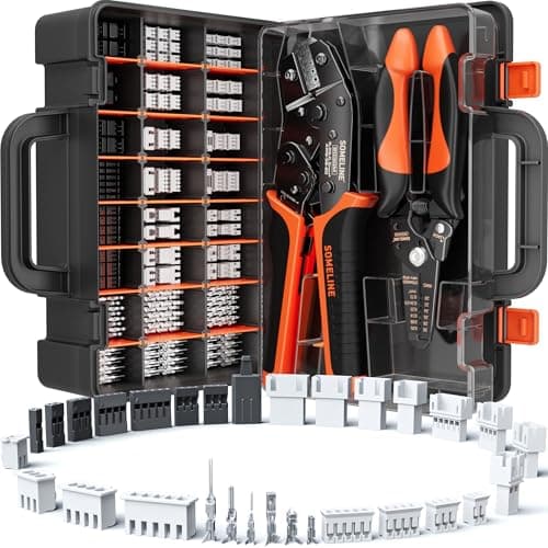 Image of SOMELINE Crimp Tool Connector Kit, 30 Types, 32–20 AWG (0.03–0.5mm²) Crimper, JST-PH 2.0mm/XH 2.5mm/Du Pont 2.54mm Connector kit, Crimping Pliers for JST, Du pont, KF2510, Molex, TE Series