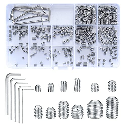 Image of 240 Pcs Grub Screws Set, Cup Point Hex Head Screw Set, M3/M4/M5/M6/M8 Metric Hex Head Allen 304 Stainless Steel Screw Kit with Allen Key Wrench(M1.5/M2/M2.5/M3/M4) for Door Handles, Faucet