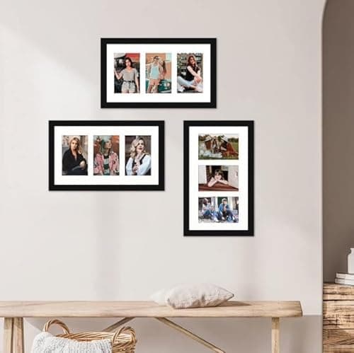 Image of FrameHub Triple Aperture Photo Collage Frame – Fits 6x4, 7x5, or 8x6 Photos –Multi Colour (White, For 3 Pictures 8"x6"