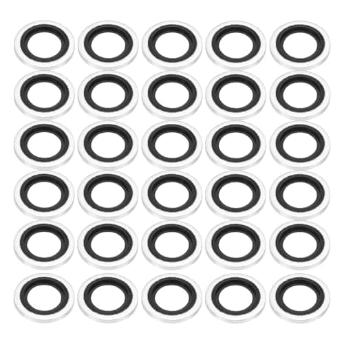Image of PATIKIL G1/4" Self-Centered Bonded Sealing Gasket, 30Pcs NBR Metal Bonded Sealing Washers Automotive Washers for Mechanical, Plumbing, Cylinder Repairs