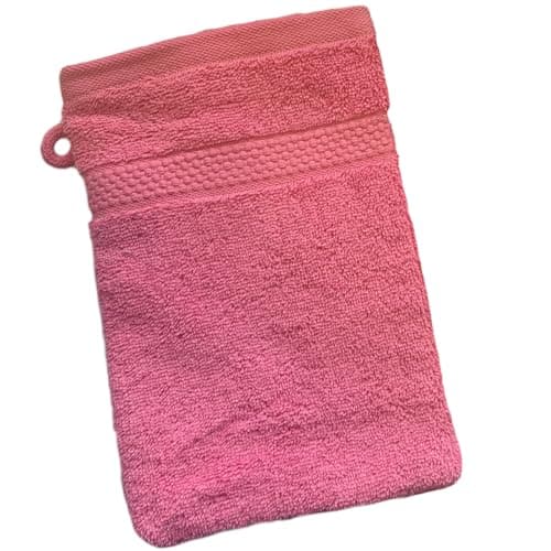 Image of Sue Rossi Towels 100% Turkish Combed Organic Cotton, 600gsm Thick, Plush Soft & Highly Absorbent, Quick Dry Home Or Hotel Quality Bathroom Towel (Pink, Face Wash Mitt)
