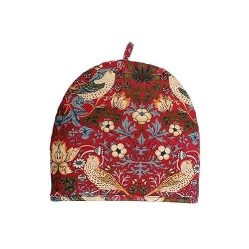 Image of William Morris Strawberry Thief Red Small Tea Cosy