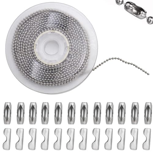 Image of MIPIACE 10 Metre Ball Chain Stainless Steel Beads Roller Chain Silver Ball Chain Stainless Steel with 50 Matching Connectors Ball Chains 2.4 mm Diameter for DIY Jewellery Making Tags Chain Key Chain
