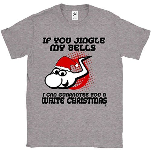 Image of Fancy A Snuggle If You Jingle My Bells I Can Guarantee You A White Christmas Mens T-Shirt Heather Grey XXXX-Large