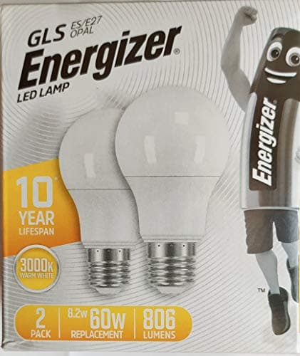 Image of 4 x Energizer LED LAMP GLS ES/E27 Opal Bulbs Warm White 3000K 8.2W Replace 60W 806 Lumens