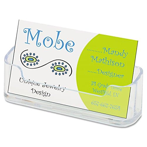 Image of deflect-o 70101 - Horizontal Business Card Holder, 3 3/4w x 1 7/8h x 1 1/2d, Clear-DEF70101