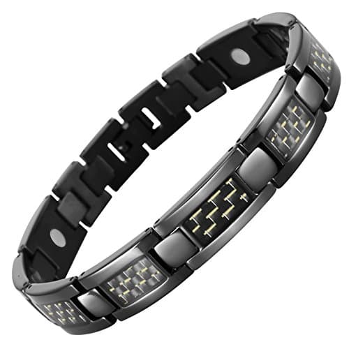 Image of Willis Judd Mens Carbon Fibre Titanium Magnetic Bracelet Size Adjusting Tool and Gift Box