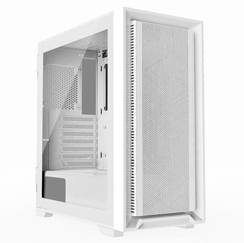 Image of iONZ KZ22 V2 PC Gaming Case - Mid Tower ATX Hinged Tempered Glass - High Airflow - Front I/O USB Type-C | White