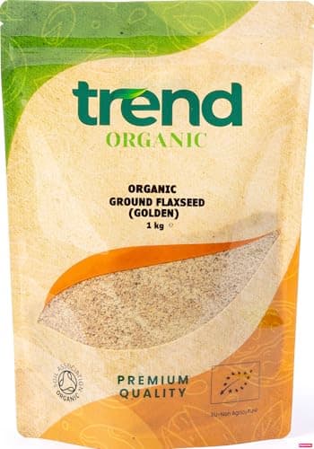 Image of Trend Organic Ground Flaxseed (Golden), 1kg-Milled Linseed Seeds, High in Protein, Rich in Fibre and Omega-3s, Certified Organic, Vegan, GMO-Free, No Additives, No Preservatives, Raw
