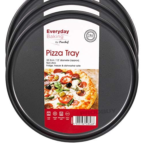 Image of ProChef Brand Non-Stick Baking Tray Sets (3 x Pizza Trays)