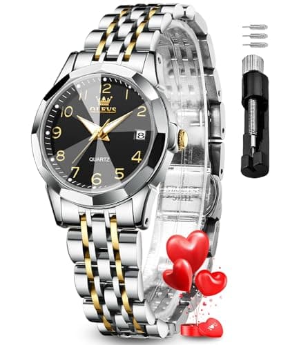 Image of OLEVS Womens Watch Fashion Dress Diamond Female Watches for Ladies Analog Quartz Stainless Steel Waterproof Luminous Day Date Wristwatches