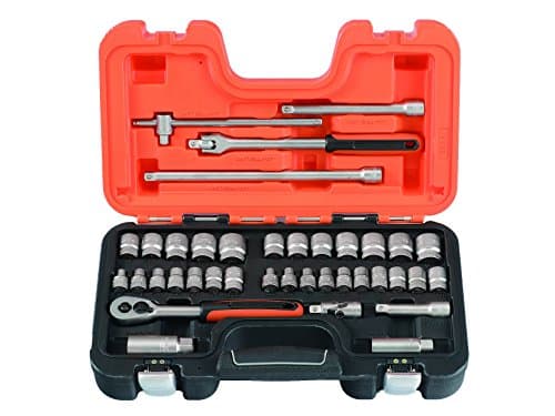 Image of Bahco S380 Socket Set, Metric 3/8" Drive, 38 Pieces, Orange