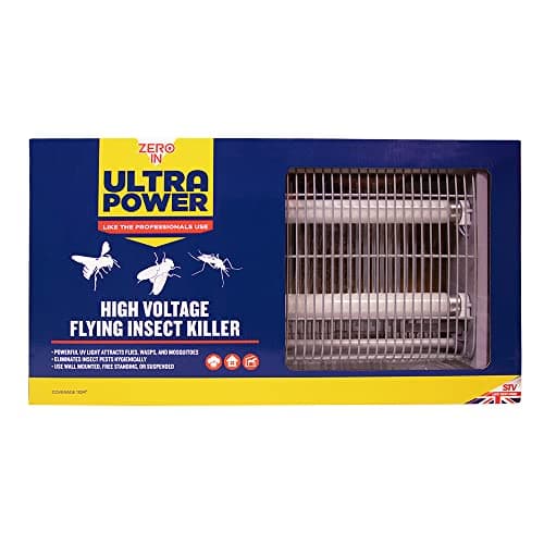 Image of Zero In Ultra Power High Voltage Flying Insect Killer, Electric Bug Zapper, Mains Powered, Use Free-Standing or Hanging, White