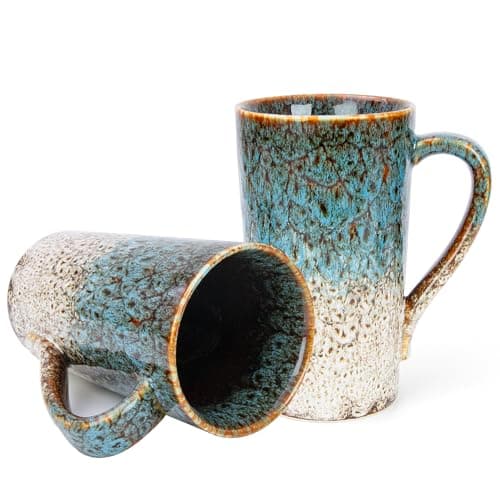 Image of ARTKETTY 20 OZ Large Coffee Mugs, 2 PCS Coffee Cups Ceramic Tall Coffee Mugs with Handle, Unique Latte Tea Cup for Office and Home, Novelty Gifts for Men and Women