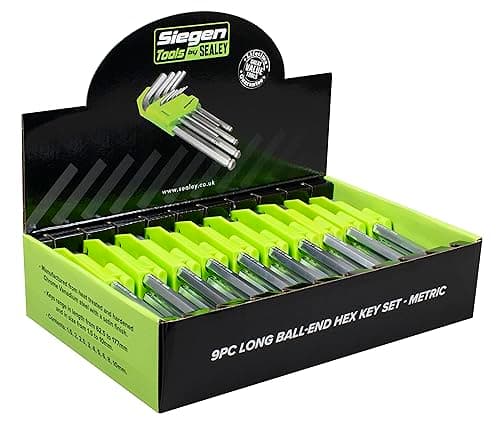 Image of Sealey Siegen 9pc Long Ball-End Hex Set - Display Box of 10 - S01263