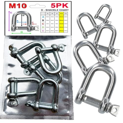 Image of 5pk Dee Shackles Various sizes M5 M6 M8 M10 M12 or a unique selection pack. Galv Steel + Zinc coated in a handy resealable storage pack. (M10mm(5pk))