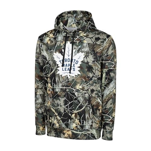 Image of FOCO NHL Men's Official Hunter Camo Primary Logo Performance Pullover Hoodie Sweatshirt, Toronto Maple Leafs - Hunter Camo, XXL