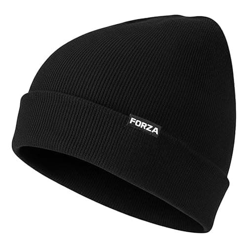 Image of FORZA Beanie Hat | Premium Rib-Knit Winter Hat for Men & Women – Soft, Warm & Stretchy Knit Hat – Ideal for Sports Teams, Coaches, Runners & Everyday Wear – One Size Fits All Black