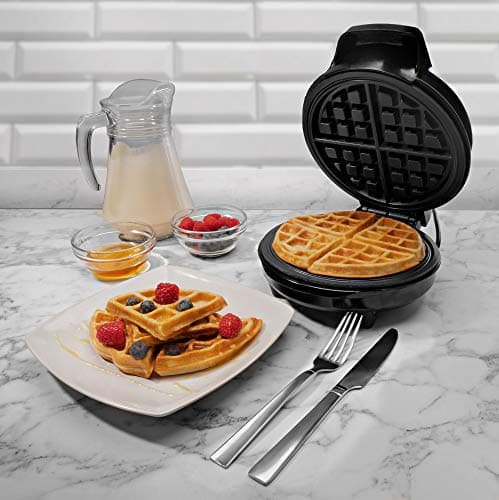 Image of Schallen Black Electric 760W Waffle Maker Iron Machine | Deep Cooking Non Stick Plates | Adjustable Temperature Control
