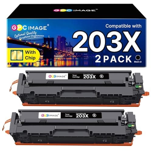 Image of GPC Image 203X Toner Cartridges Replacement for HP 203X 203A CF540X CF540A Compatible with Color Laserjet Pro MFP M281fdw M281fdn M280nw M254dw M254nw M254dn (Black, 2-Pack)