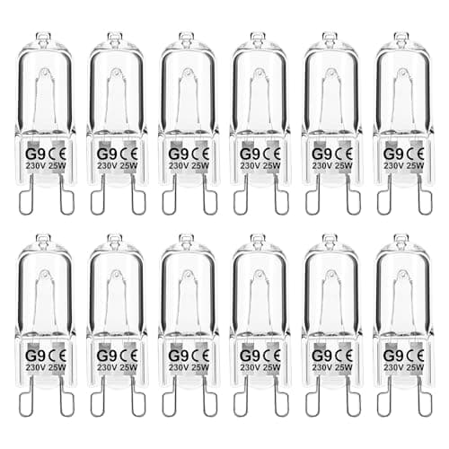 Image of Jaenmsa G9 Halogen Light Bulbs, 12 Pack Clear Capsule Bulb Dimmable 25W 230V Warm White Lamps for Oven Microwave Cooker Ceiling Lights (25W-12P)