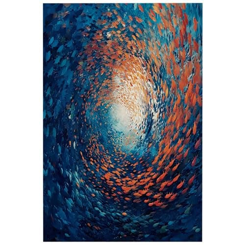 Image of HJOSWVNS Wall Art Orange Blue Fish Photo Canvas Prints Bedroom Pictures for Wall Pictures Living Room Hallway Picture Canvas Prints for Walls Kitchen Bathroom No Frame Artwork 20x30cm/1 Pcs