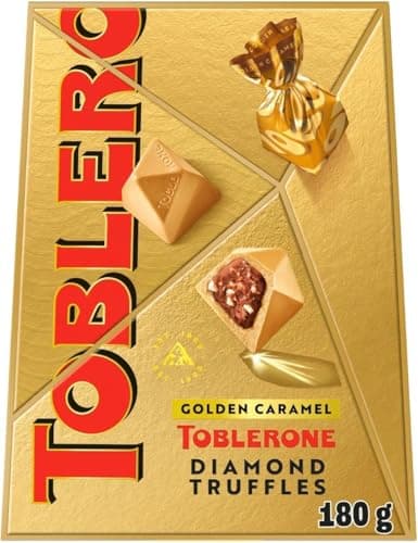 Image of Premium Swiss Chocolate Truffles - Best gift for Friends & Family for Any occasion (Toblerone Golden Caramel Chocolate Diamond Truffles 180g)