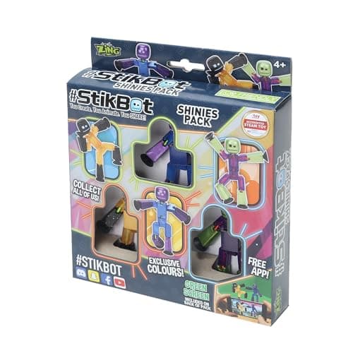 Image of Zing StikBot Shinies Pack - Multi Award Winning Suction Cup Hand and Feet Modelling Toy - includes 3 exclusive figures