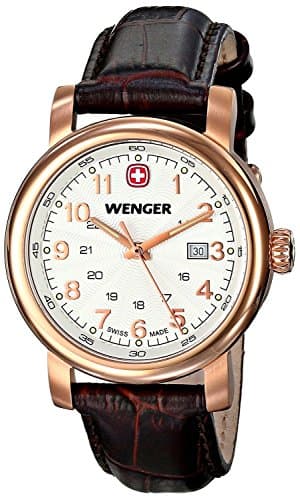 Image of Wenger Urban Classic PVD Women's Quartz Watch with Silver Dial Analogue Display and Brown Leather Strap 011021108