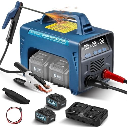 Image of 160A Cordless Welding Machine, Portable Stick Welder With 2 Batteries, IGBT Inverter And LED Display For MMA Arc Flux Core Welding