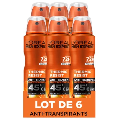 Image of L'Oréal Paris Men Expert Thermic Resist Deodorant Spray - 150 ml - Pack of 6