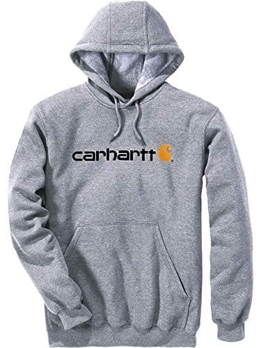 Image of Carhartt Men's Loose Fit Midweight Logo Graphic Sweatshirt, Heather Grey, L