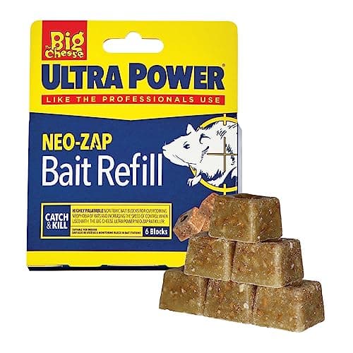 Image of The Big Cheese Ultra Power Neo-Zap Electronic Rat Killer Refill - 20g x 6, Poison-Free, Welfare Friendly, British Grain, Biodegradable, Safe Around Children and Pets