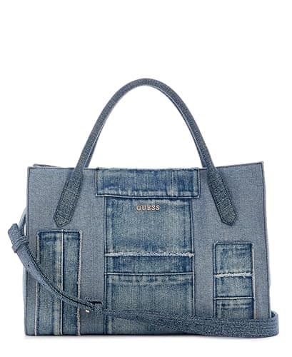 Image of GUESS handbag cross body bag Jodi Tote Denim Multi blue