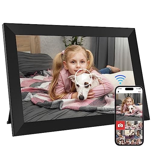 Image of GGUA 10.1 Inch WiFi Digital Photo Frame Built in 64GB Memory, 1280x800 IPS LCD Touchscreen, Auto-Rotate and Audio, Quick and Easy Share Photos or Videos via the Frameo App, the Best Choice for Gifting