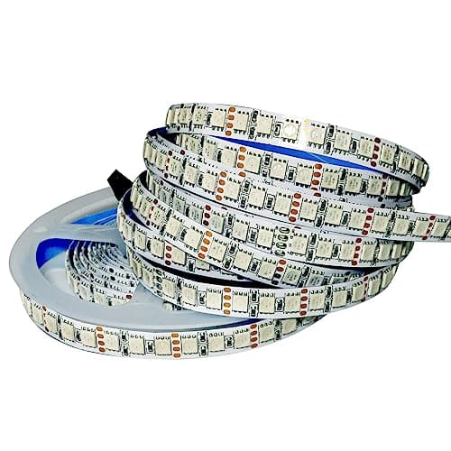 Image of Tesfish 12V RGB LED Strip Lights, 5M 600 LEDs SMD 5050 LED Light Strip IP20 Color Changing LED Rope Light for Bedroom, Kitchen, Advertising Decoration
