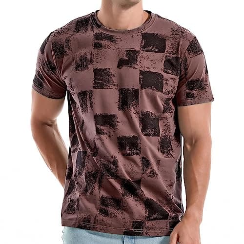 Image of RONOMO Men's Round Neck Short Sleeved T-Shirt | Medium Elasticity | Soft and Breathable | Pre Shrunk Treatment| (GZ Purple XL)
