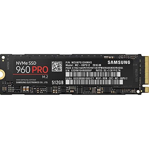 Image of Samsung MZ-V6P512BW SSD 960 Pro, 512 GB, M.2, NVMe, Black/Red