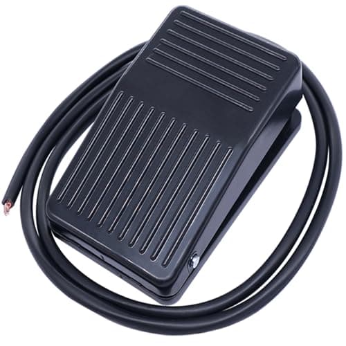 Image of Taiss Momentary foot switch 10A 250VAC Nonslip electrical plastic foot pedal switch SPDT NO NC Handsfree Black Foot Switch for CNC Industrial Machine Equipment with 1M Cable TFS-1