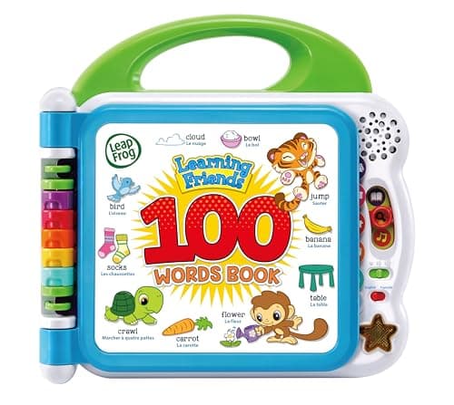 Image of LeapFrog 601503 Learning Friends 100 Words Baby Book Educational and Interactive Bilingual Playbook Toy Toddler and Pre School Boys & Girls 1, 2, 3, 4+ Year Olds, Multi-Colour, One Size