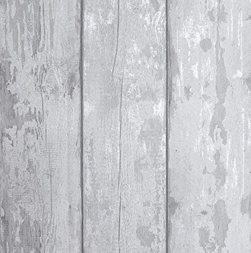 Image of Arthouse | Metallic Washed Wood Grey/Silver Wallpaper | Rustic Washed Wood Effect Wallpaper with Metallic Highlights | Ideal for Kitchens and Hallways | 1005 x 53cm