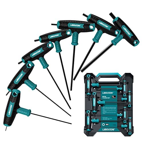 Image of LIBRATON T Handle Allen Keys, Hex Key T-Handle Set, Metric Hexagon Wrench Set, Bike Repair Tool with Storage Case, 7 Pieces