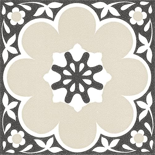 Image of FloorPops 12-in by 12-in Black Daphne Vinyl Peel & Stick Floor Tiles (10 Tiles), (10 sq.ft./Carton)