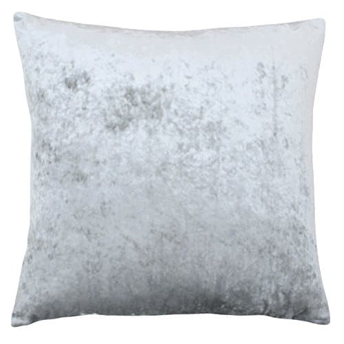 Image of Riva Paoletti Verona Cushion Cover Square - Silver - Velvet Feel - Crushed Velvet Look - Hidden Zip Design - 100% Polyester - 55 x 55cm (22" x 22" inches) - Designed in the UK